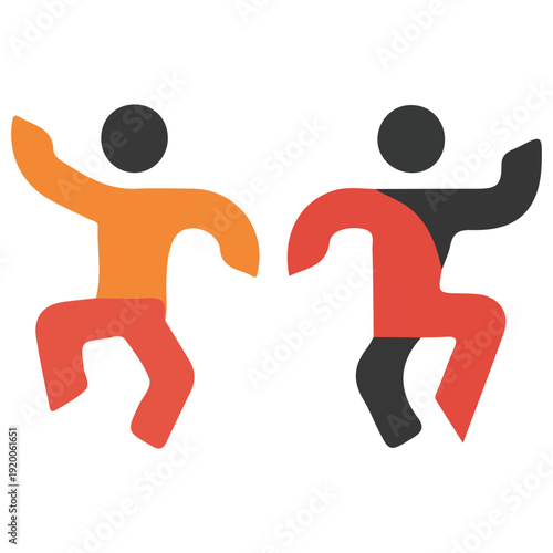 Dancing Figures Abstract Icon