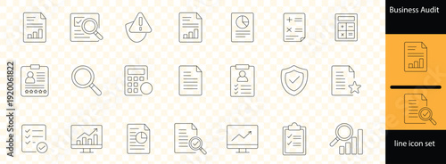 Professional property management line icon set for real estate services residential maintenance and home leasing.