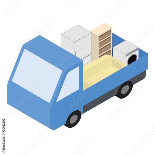 家具や家電を積んだ引越しトラック