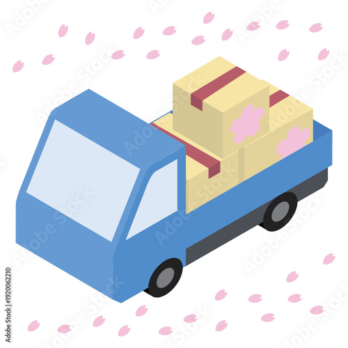 春の新生活を応援する配送トラック