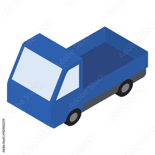 斜め上から見た配送トラックのイラスト