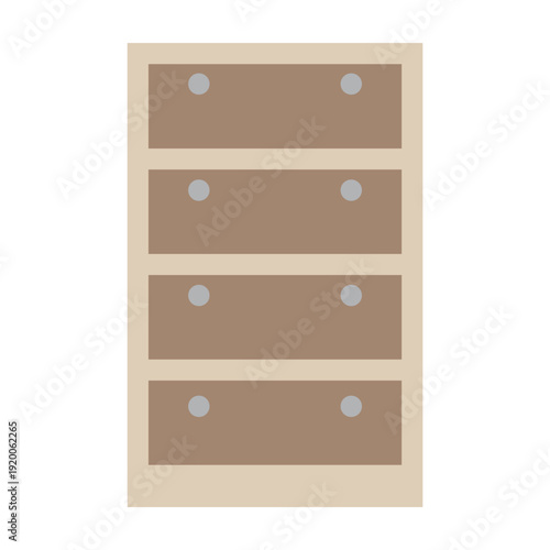 正面から見た4段チェストのイラスト