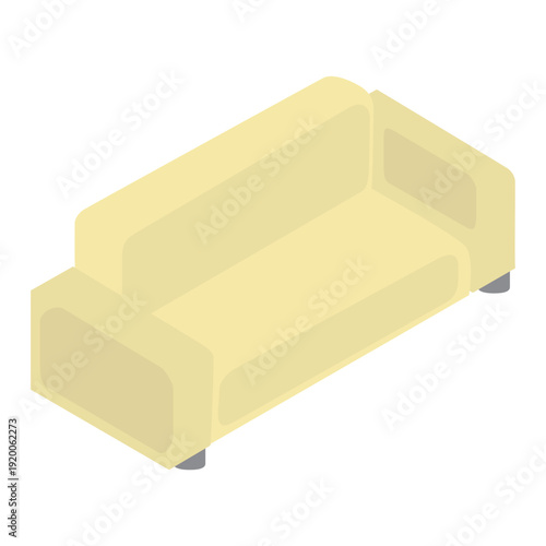 斜め上から見た2人掛けソファのイラスト