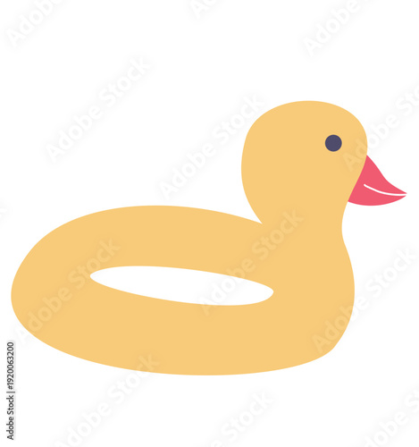 Illustration Set Things Related Beach Duck Float