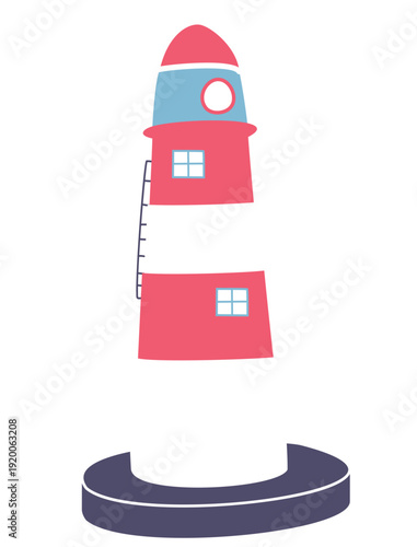 Illustration Set Things Related Beach Mercusuar