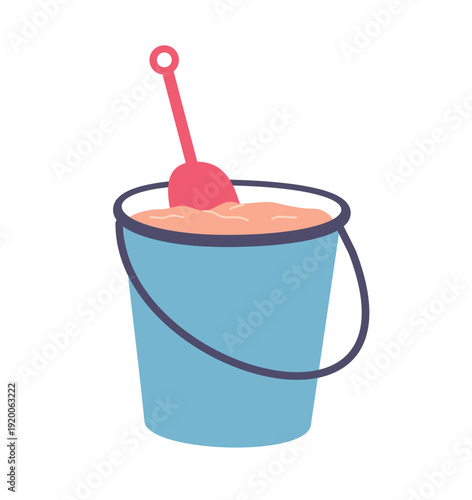 Illustration Set Things Related Beach Sand Bucket