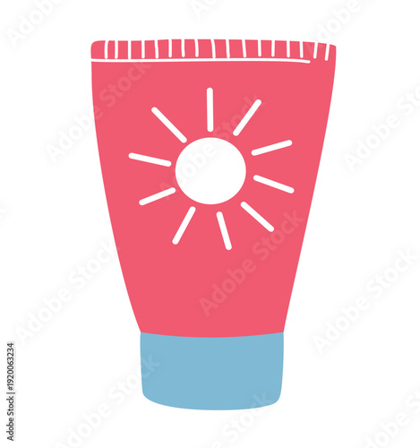 Illustration Set Things Related Beach Sunblock