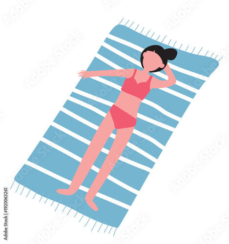 Illustration Set Things Related Beach Sun Bathing