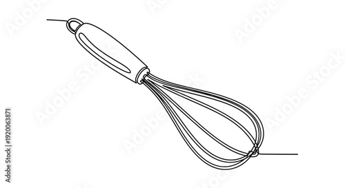Whisk in Line Art, Representing Cooking and Baking Tools