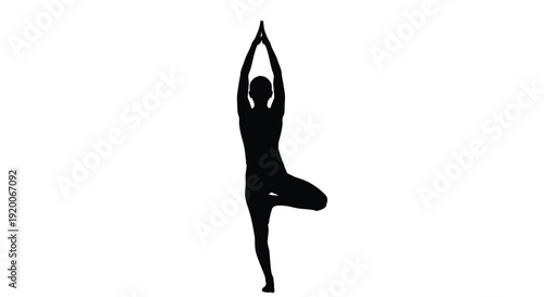 Yoga Tree Pose Woman Silhouette