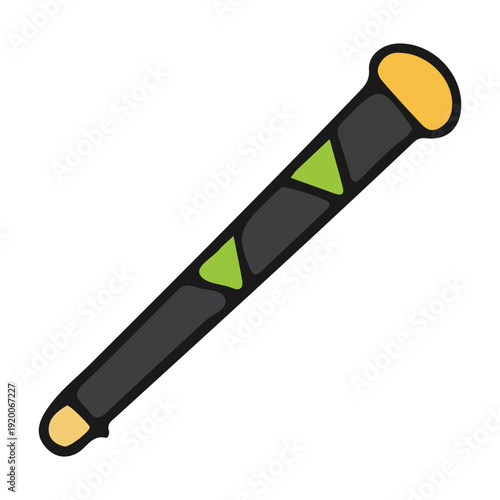 Black and Green Baton Stick