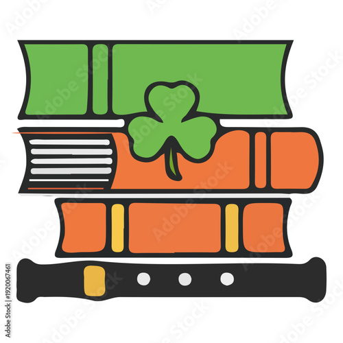 Irish Books and Flute Stack
