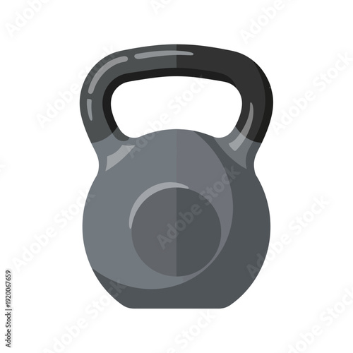 Vector illustration of a gray kettlebell on a white background