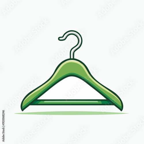 Green Clothes Hanger Icon Vector Illustration.