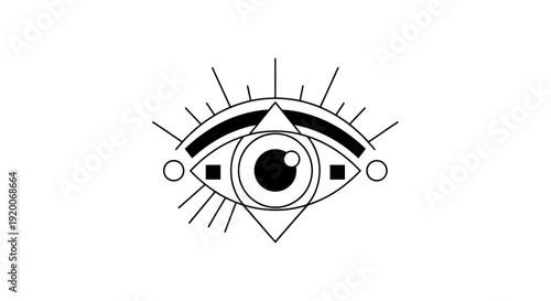 Mystic Eye Symbol with Geometric Shapes, Third Eye Concept