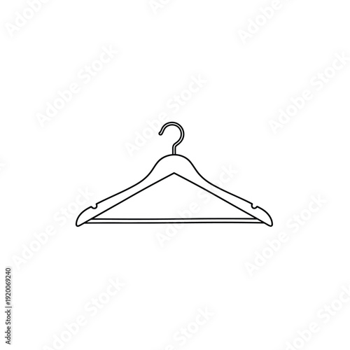 Simple Wooden Clothes Hanger Continuous Line Art - Fashion & Laundry Icon