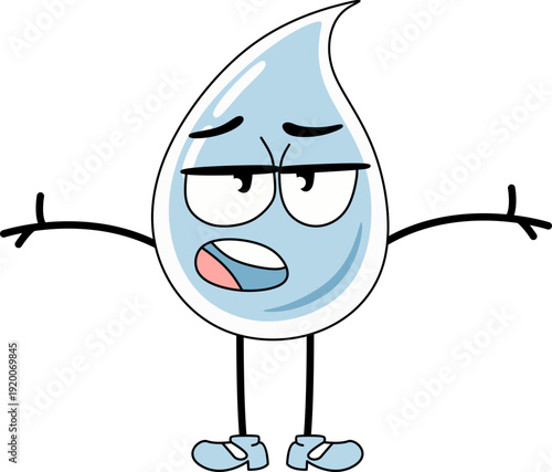 Water Drop Character Illustration