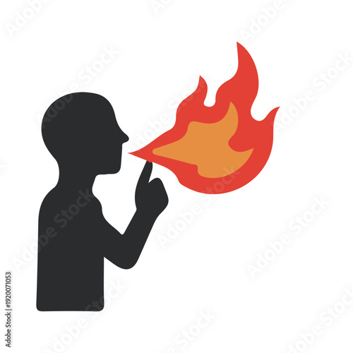 Fire Eater Silhouette Icon