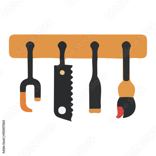 Woodworking Tools On Rack