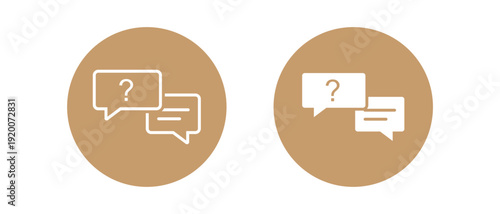 Conversation Q A Symbol Set – Modern Question and Answer Chat Bubbles in Circular Badge Style for Messaging, Help Center and UI Design