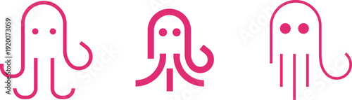 creative octopus logo line art