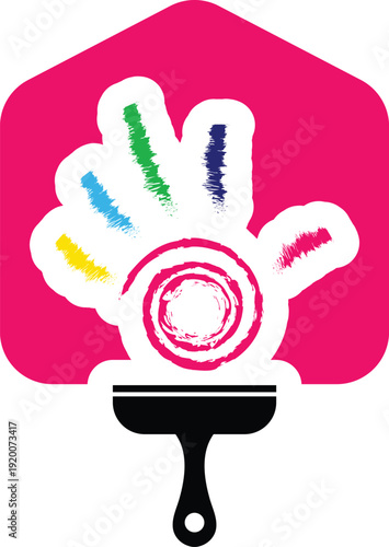Home painter service logo design, House painting logo
