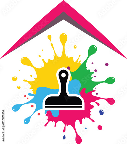 Home painter service logo design, House painting logo