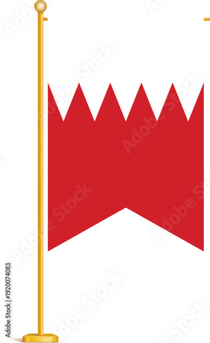 BAHRAIN Flag Clean Minimal Vector