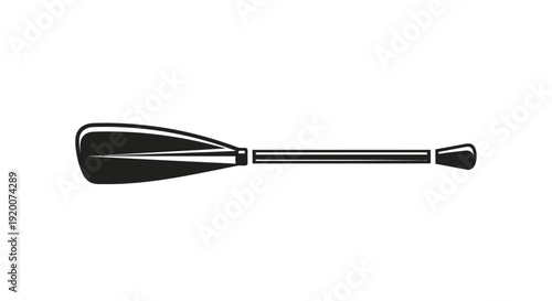 Black and white illustration of a single oar.
