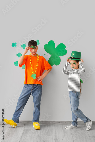 Funny kids with face painti...