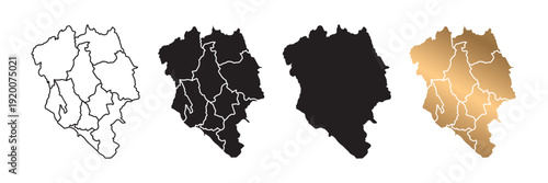 A map of Chanthaburi province in Thailand. The map features gold and black outlines against a white background, making it suitable for websites, educational purposes, and tourism.