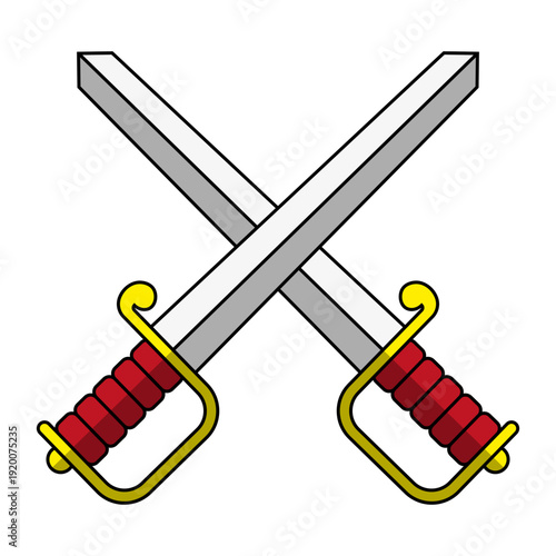 Illustration of Two Crossed Swords