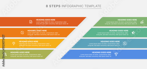 8 steps modern business process infographic template