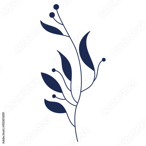 Elegant Botanical Stem Illustration