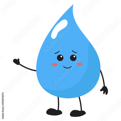 Cute Water Drop Character Graphic