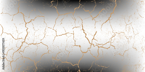 Luxury Gold Crackle Texture Background With Abstract Marble Veins and Distressed Metallic Finish