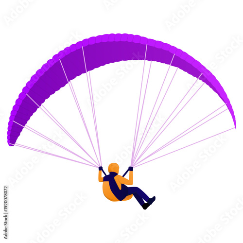 People Paragliding Illustration