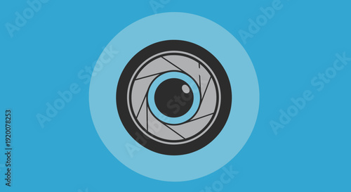 Camera Lens Aperture Symbol Graphic Design.