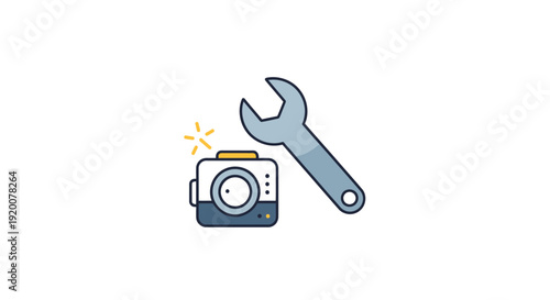 Camera Repair and Maintenance Service Icon.