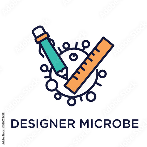 Designer Microbe Icon Represents the Intersection of Scientific Discovery and Creative Design