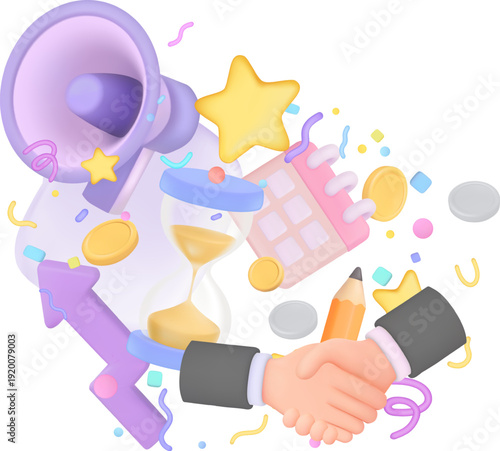 business composition modern minimalist render ideal for corporate partnerships project management marketing strategies, and financial success themes