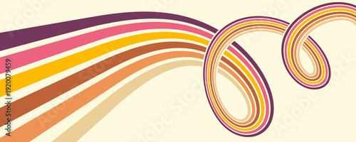Colorful linear pattern of colored lines in retro style. Abstract background for creative design