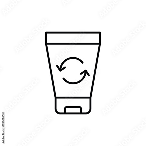 Cosmetics cream tube and renew arrows. Skincare shelf life update, sustainable skincare and packages. Pixel perfect, editable stroke vector icon
