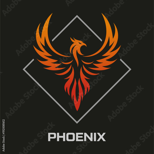 Phoenix Logo Design with Orange Gradient.