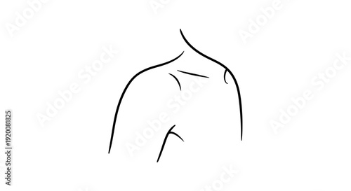 A simple line drawing of a human shoulder and upper back