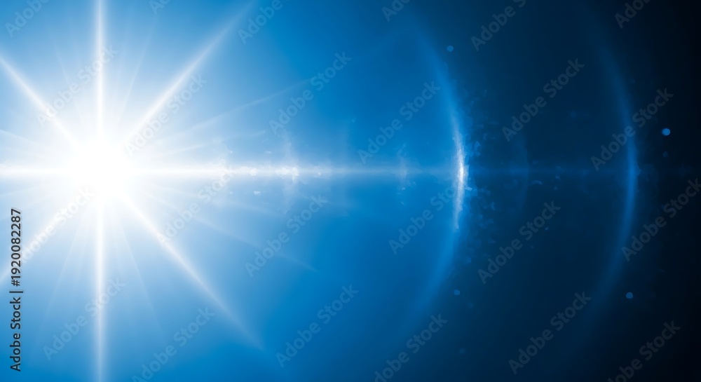 Obraz premium Bright light source with blue gradient background