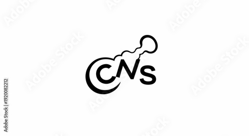 A simple black logo with the letters CNS on a white background