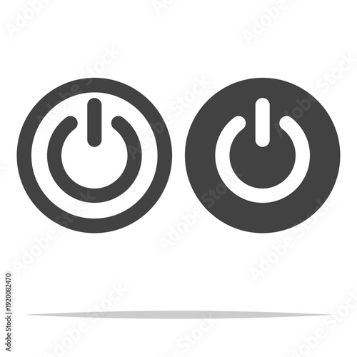 Power button icon transparent vector isolated