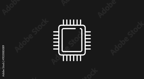 Central Processing Unit Microchip Icon Technology Concept.