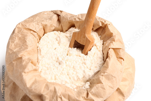Paper bag with wheat flour ...